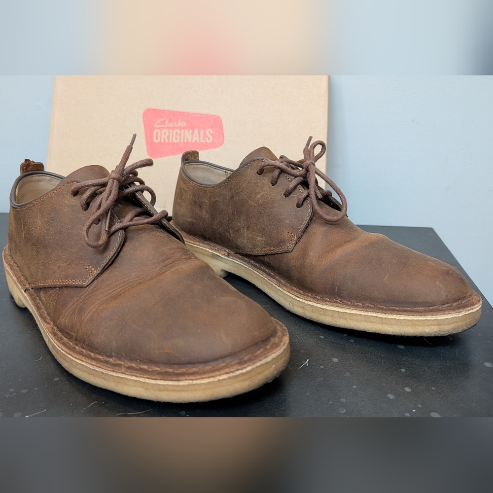 Clarks Originals Brown Leather Oxfords
